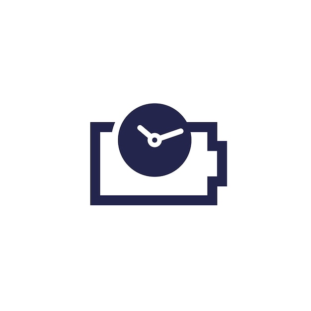 Battery time icon vector sign