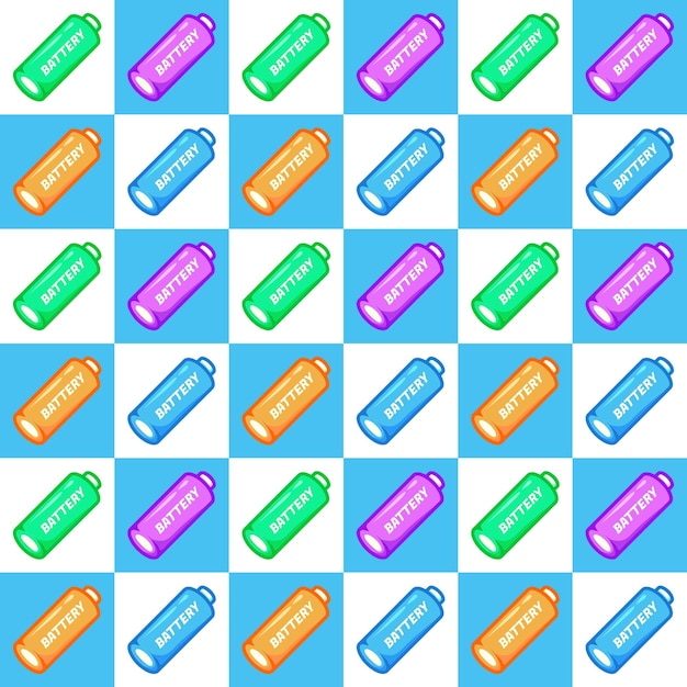 Vector battery vector colorful seamless pattern illustrations