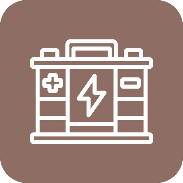 Battery vector icon illustration of Nuclear Energy iconset