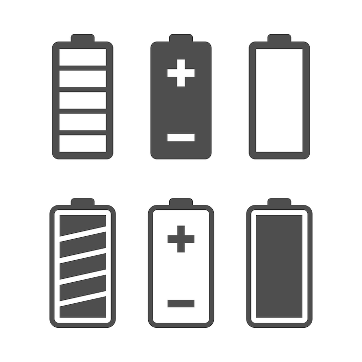 Vector 充電レベル インジケーターで設定されたバッテリー ベクトル アイコン