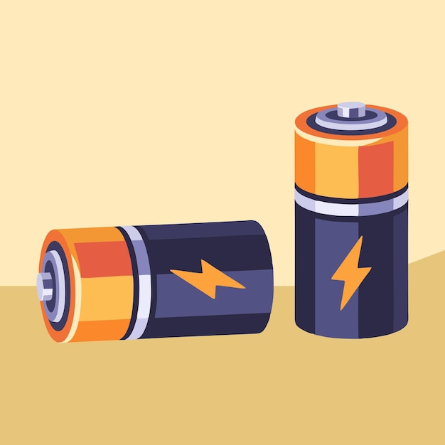 Vector battery vector illustration flat design electric energy battery icon