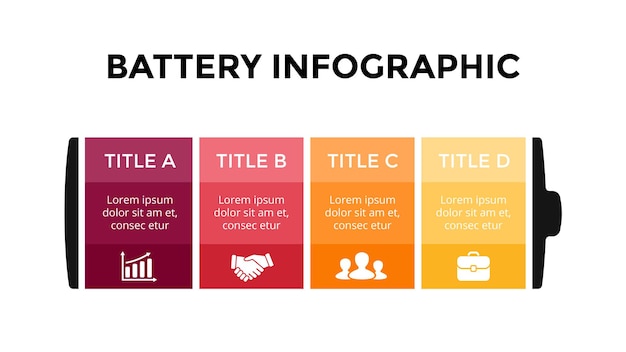 Battery vector infographic energy concept presentation template diagram chart