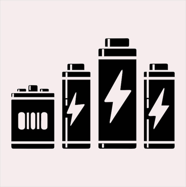 Vector battery vector silhouette on a white background