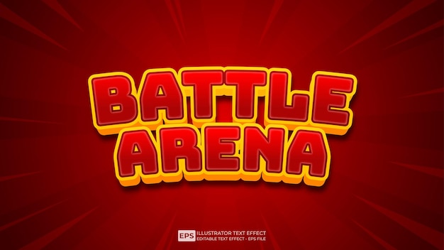 Battle Arena 3D 편집 가능한 텍스트 효과 글꼴