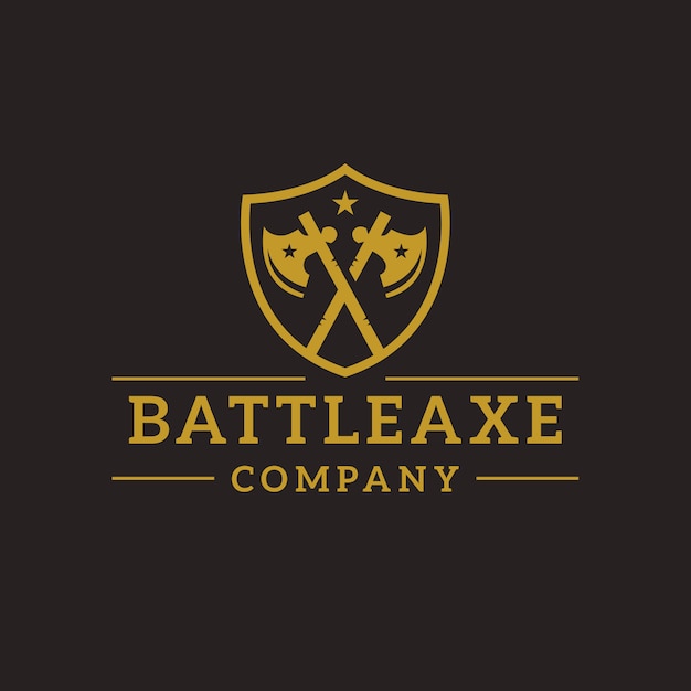 Battle axe crest logo design