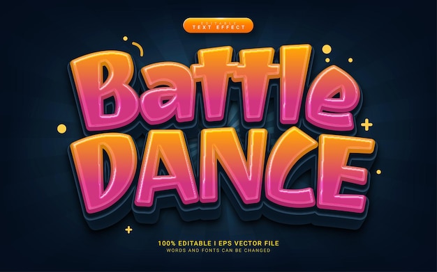 Battle dance cartoon 3d-stijl teksteffect