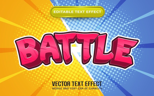 Battle editable text effect comic and cartoon style