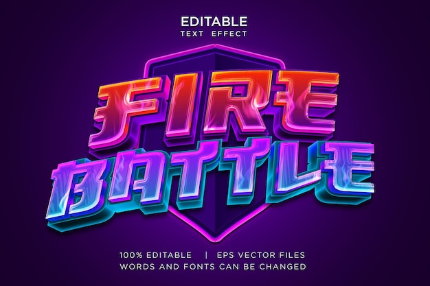 battle editable text with fire effect pattern