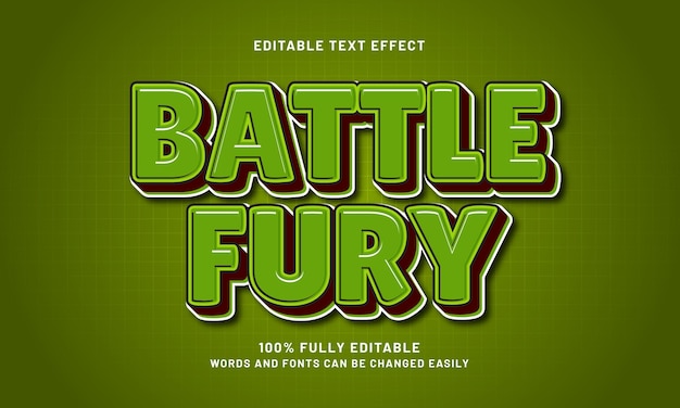 バトル・フューリー (Battle Fury) はゲームや子供向けのテーマで編集可能なテキストエフェクトを搭載しています