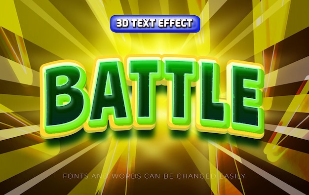 Battle game 3d editable text effect style