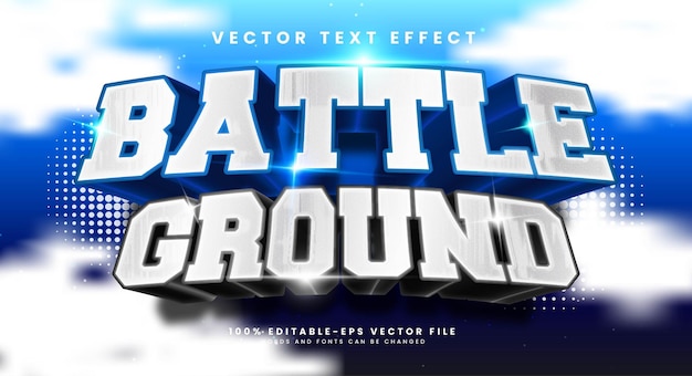 Battle ground 3d editable vector text effect