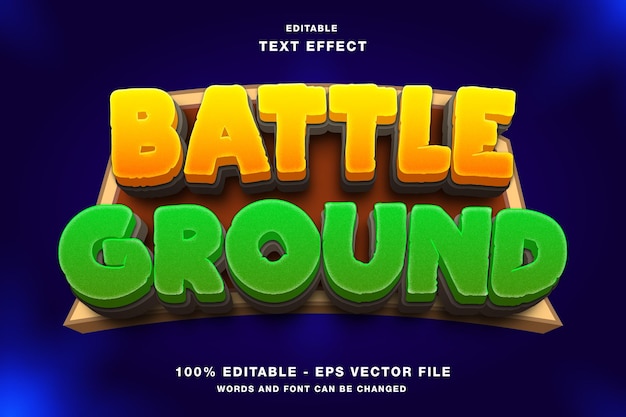 Vector battle ground game title editable text effect