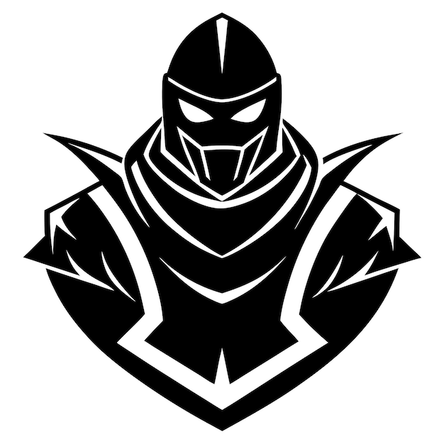 battle ninja esport mascot silhouette vector