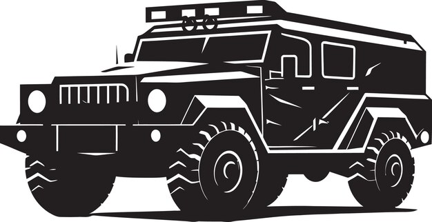 Vector battle ready transport vector logo design terrain dominator black army vehicle icon