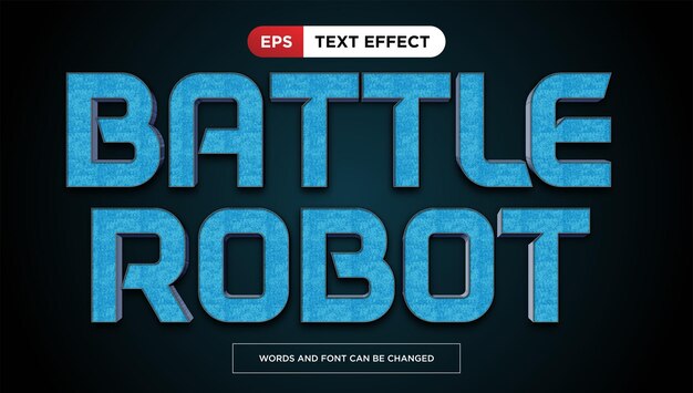 Battle robot text effect, editable tech and shine text style