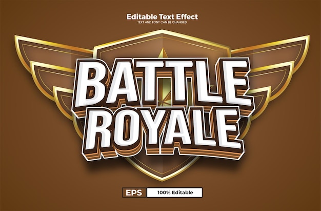 Редактируемый текстовый эффект Battle Royale в современном трендовом стиле