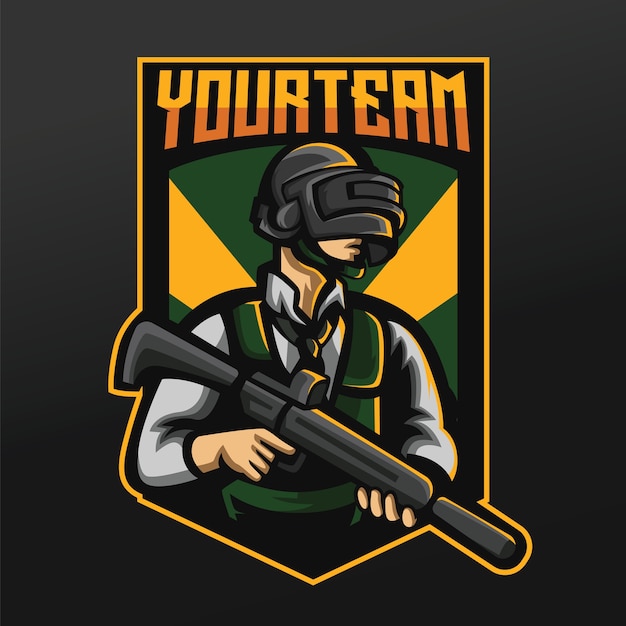 ベクトル logo esport gaming teamsquadのバトルロワイヤルマスコットスポーツイラストデザイン