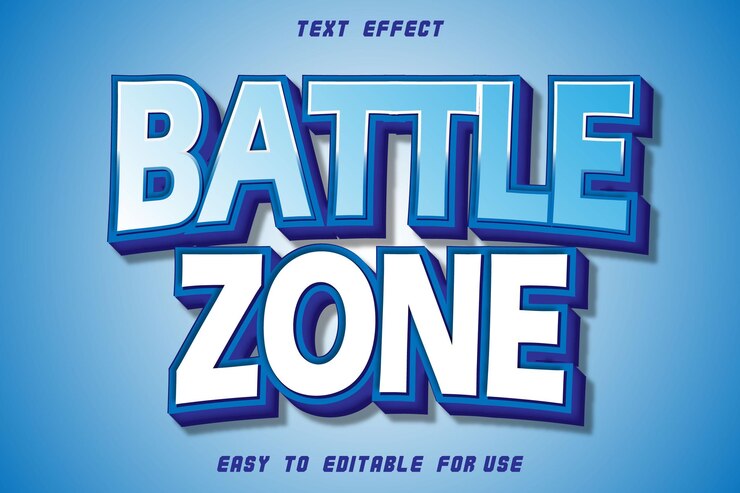 Battle Zone Bewerkbaar teksteffect Reliëf moderne stijl