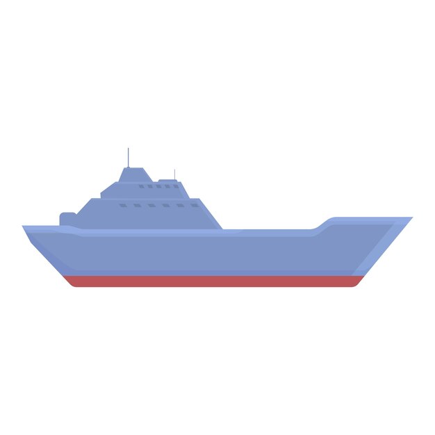 Vector battleship icon cartoon vector military ship sea army