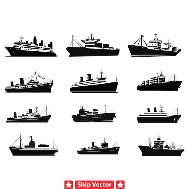 世界の戦艦 軍事テーマのデザインのための強力な海軍シルエット
