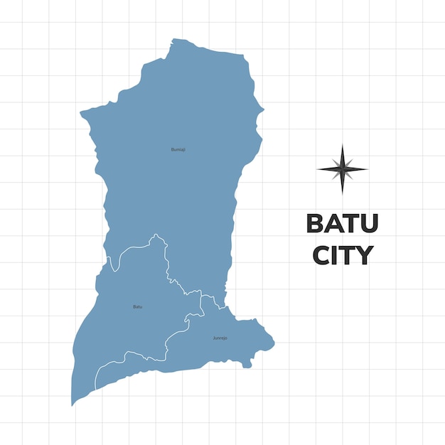 Vector batu city map illustration map of cities in indonesia