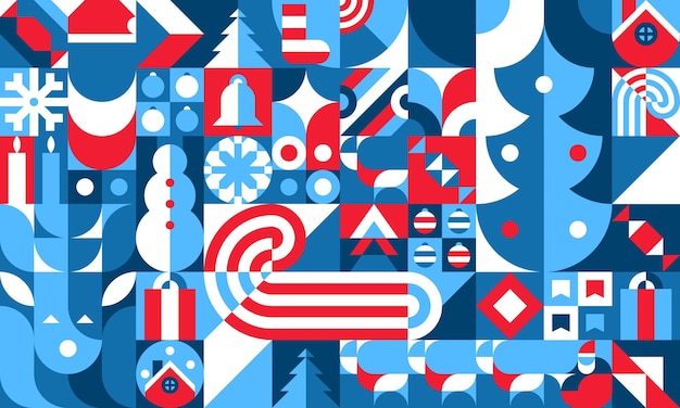 Bauhaus Christmas holiday geometric pattern