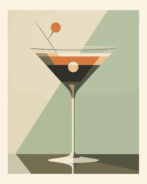 Vettore poster di cocktail bauhaus