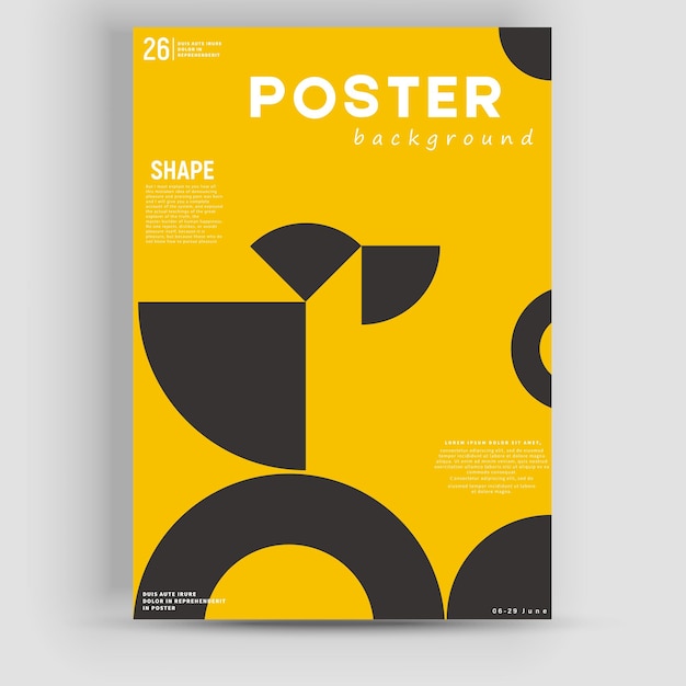 Bauhaus geïnspireerd grafisch ontwerp van vector poster mockup gemaakt met vector abstracte elementen