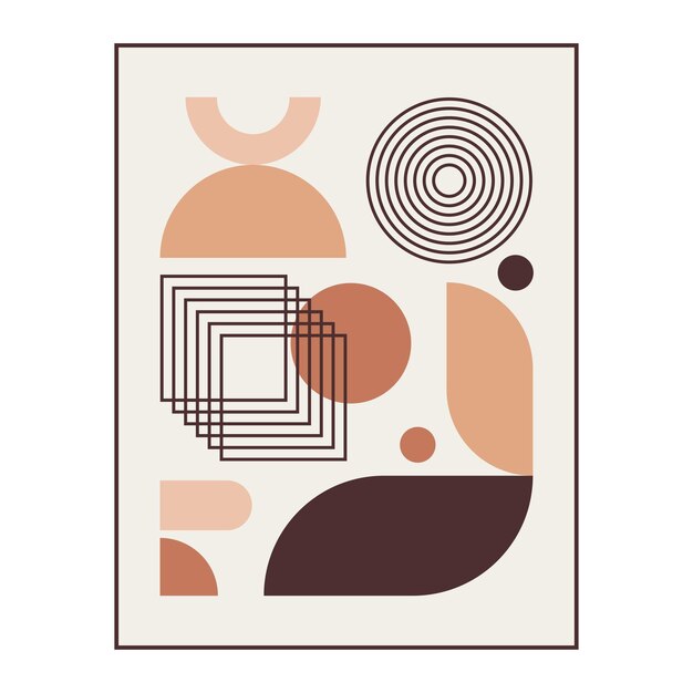 Bauhaus geometric poster. Design with different shapes and eye.