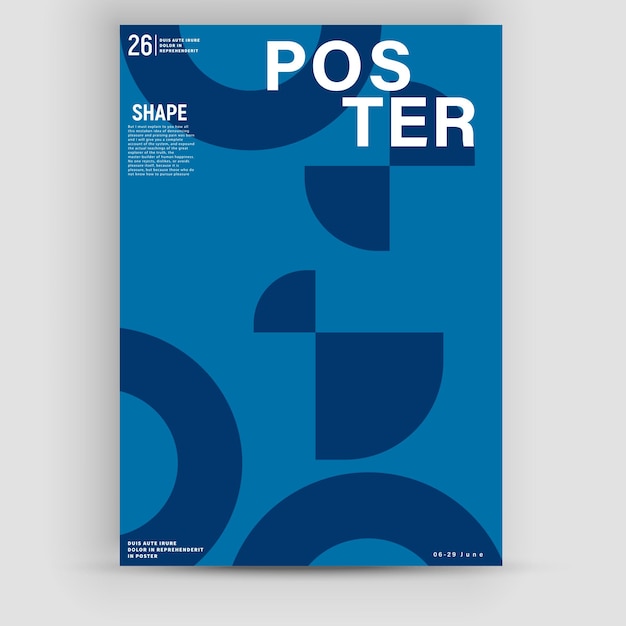 Bauhaus inspired graphic design of vector poster mockup created with vector abstract elements