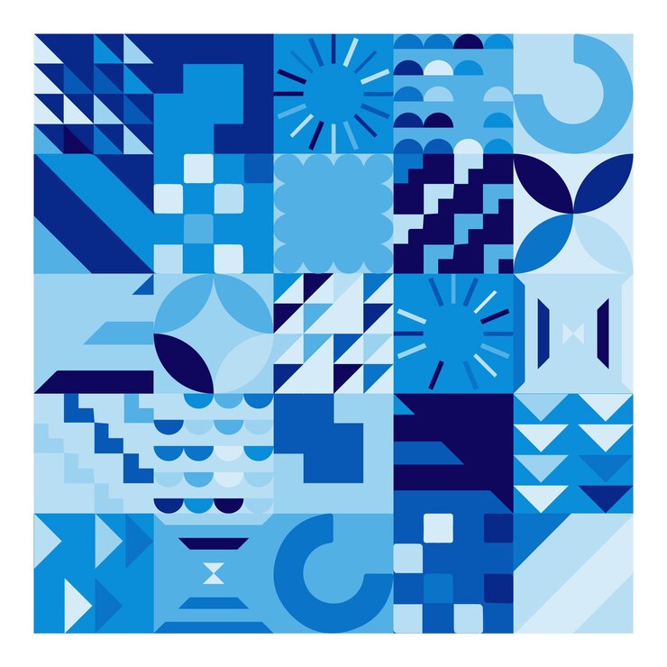 Bauhaus style geometric shapes pattern design