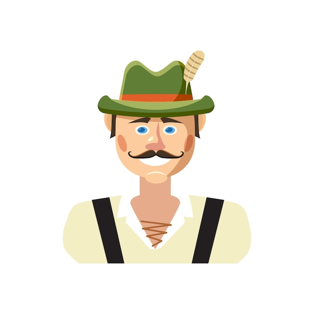 Bavarian man icon in cartoon style isolated on white background