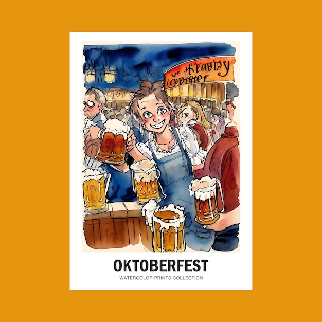 바이에른 Okroberfest 포스터 인쇄