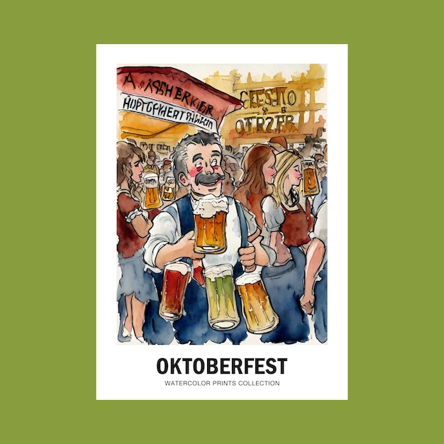 바이에른 Okroberfest 포스터 인쇄