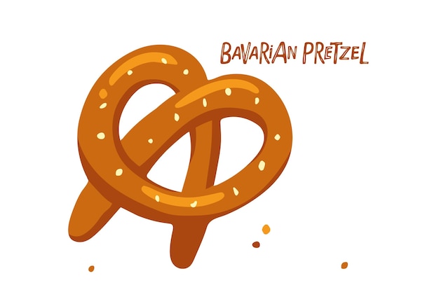 Bavarian pretzel snack for beer pretzel isolated on white background illustration vector print