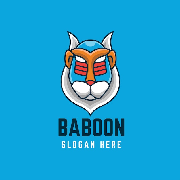 Baviaan dier mascotte karakter hoofd logo