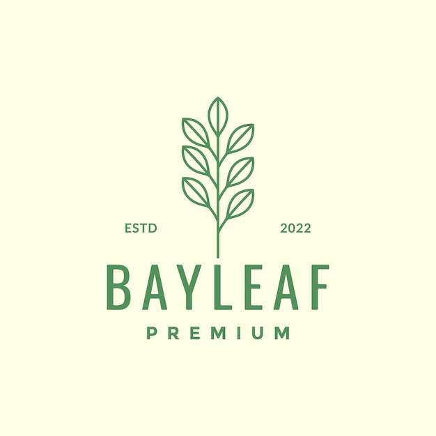 Bay leaf aromatic cooking spice minimal colored hipster logo design vector icon illustration template