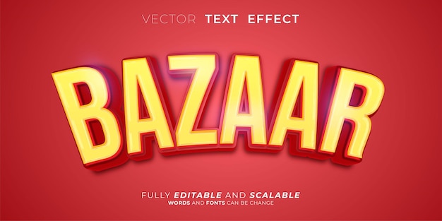 Bazaar text effect, editable three dimension text style copy