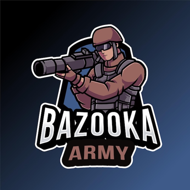 Vector bazooka army logo template