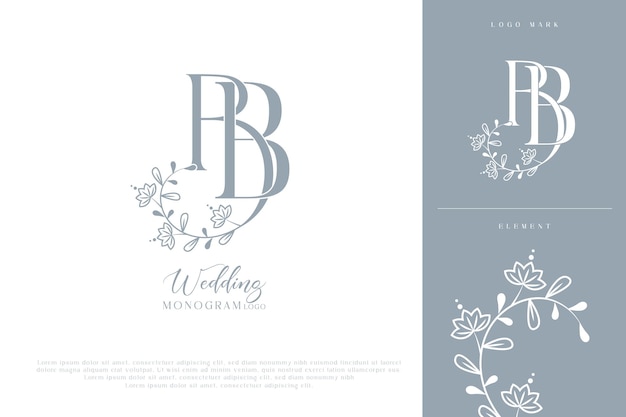 bb bruilofts initiële monogram logo