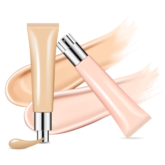 Vector bb cream beauty cosmetics tube for skin foundation