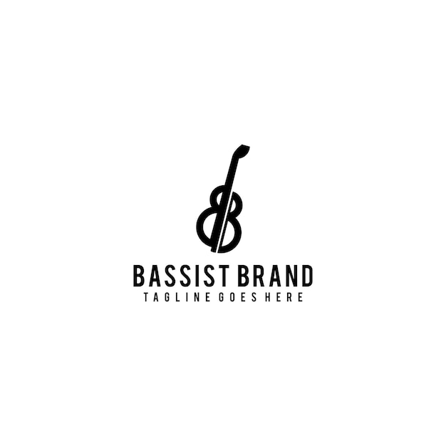 Вектор Первоначальный дизайн логотипа басиста bb
