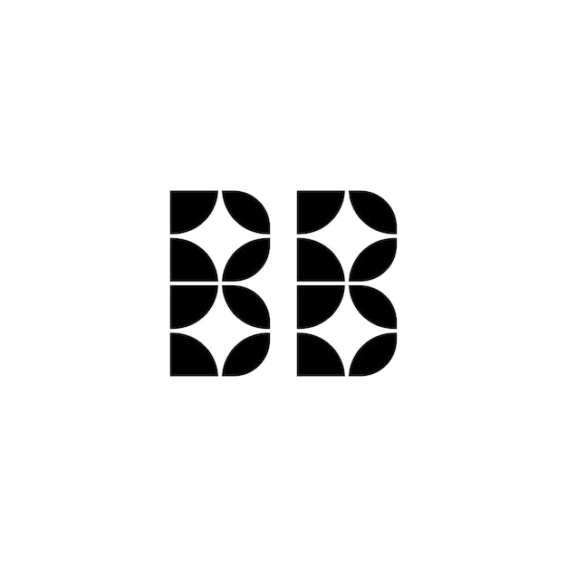 Vettore bb monogramma logo design lettera testo nome simbolo monocromo logotipo carattere alfabetico logo semplice