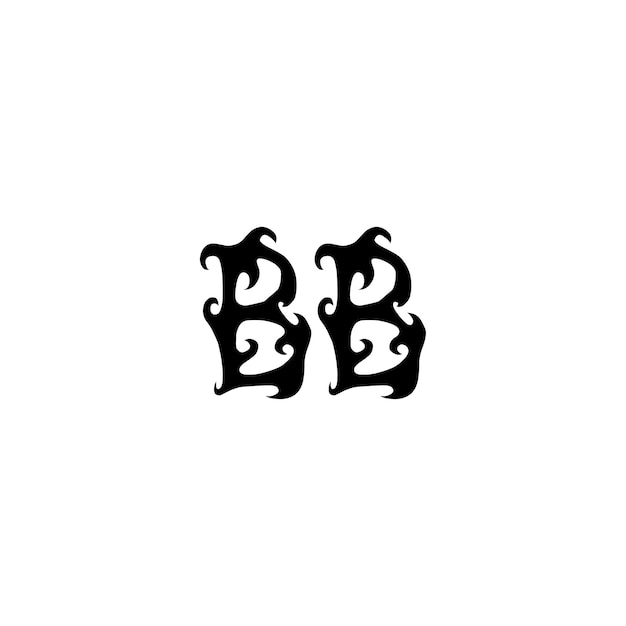 Vector bb-monogram logo ontwerp letter tekst naam symbool monochrome logotype alfabet karakter eenvoudig logo