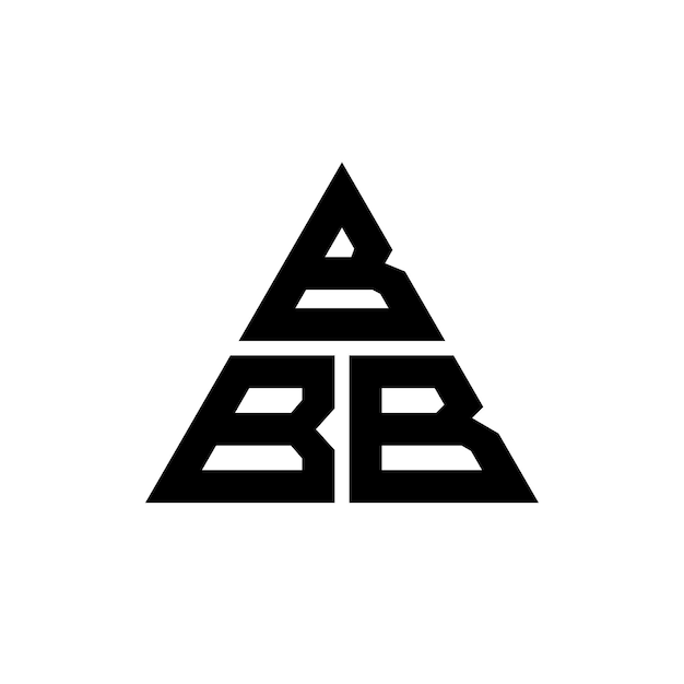 벡터 삼각형 모양의 bbb 트라이글 로고 디자인 모노그램 bbb 삼각형 터 로고 템플릿과 빨간색 bbb 삼角형 로고 간단하고 우아하고 고급스러운 로고