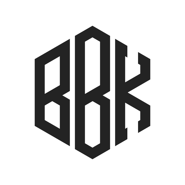 BBKのロゴデザイン: BBKのイニシャル・レターBBKのモノグラム六角形の形を用いたロゴ