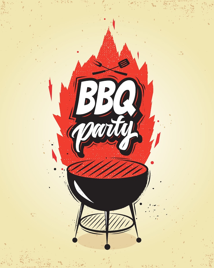Vector bbq, barbecue partij poster.