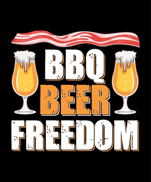 BBQ-bier vrijheid. BBQ T-shirt ontwerp.