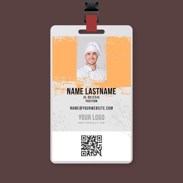 Vector bbq chef id card template