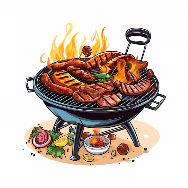 Vector bbq clipart cartoon vector